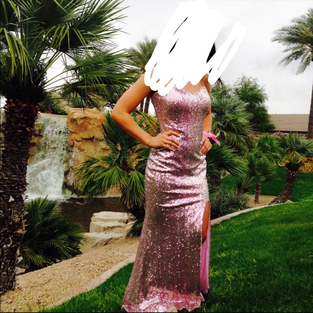 Sparkly pink prom dress